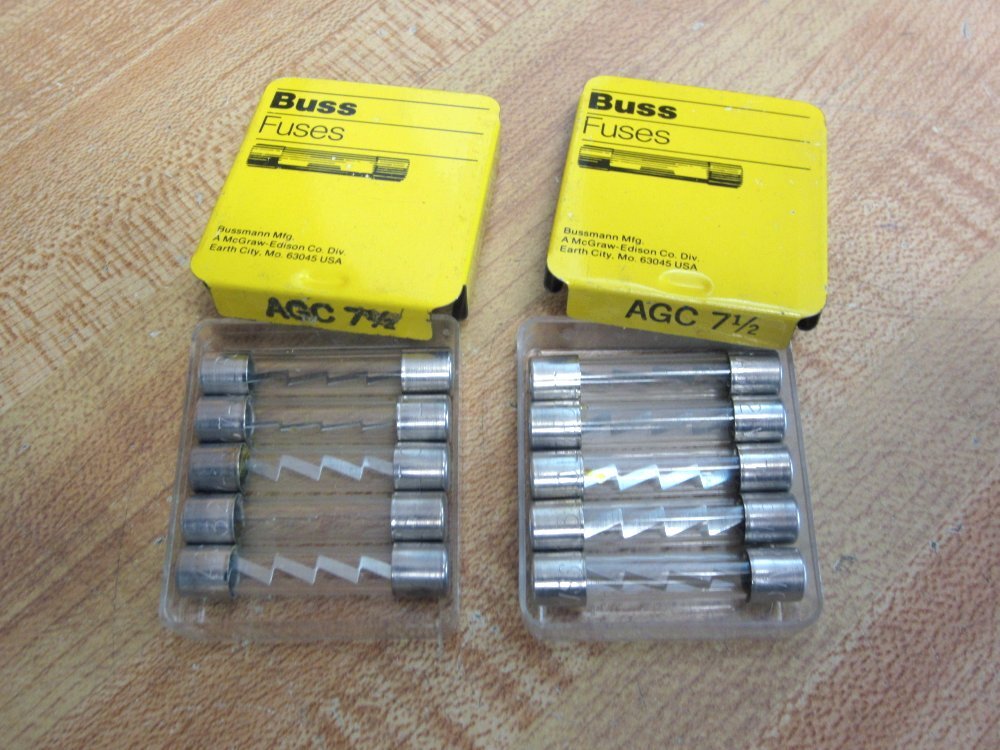 Buss AGC-7-1/2 Bussmann Fuse Cross Ref 6F018 Zig-Zag (Pack of 30)