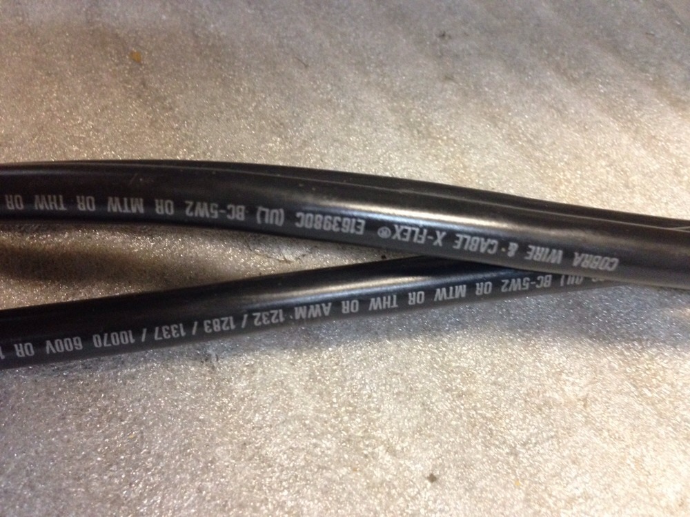 Cable Premade With Lug X 30″ Cobra Wire X-Flex E163980C, 4 Awg, Lot Of 3,