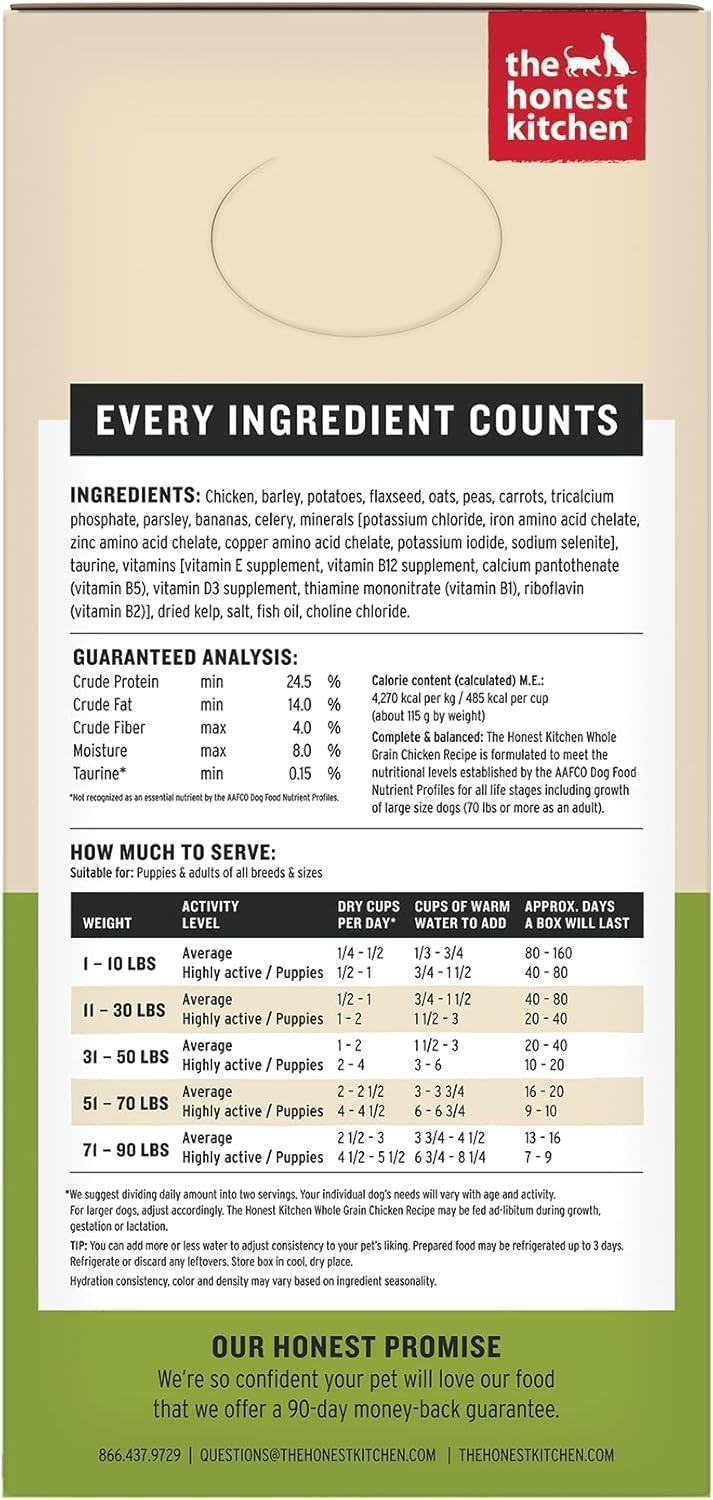 The Honest Kitchen Human Grade Wholemade Dehydrated Whole Grain Dog Food 10 lb