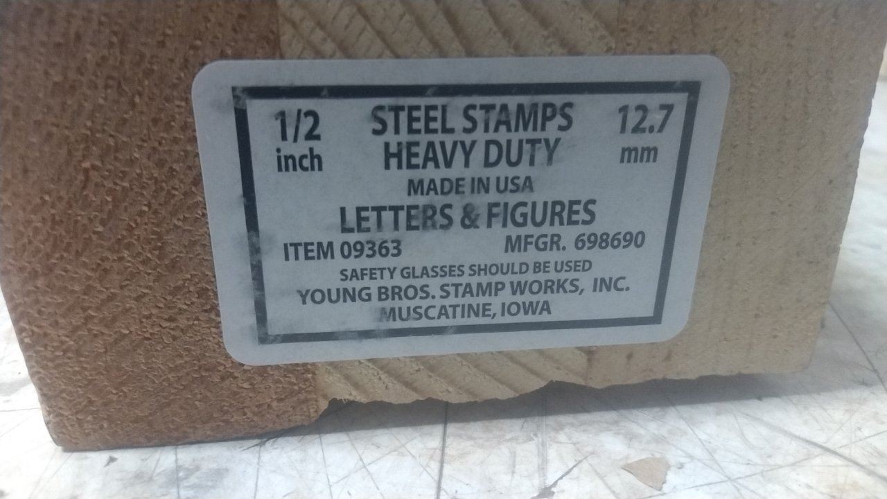 Young Bros. Stamp Works 09363 3-3/4 In Shank Length Heavy Duty Letter/Number Set