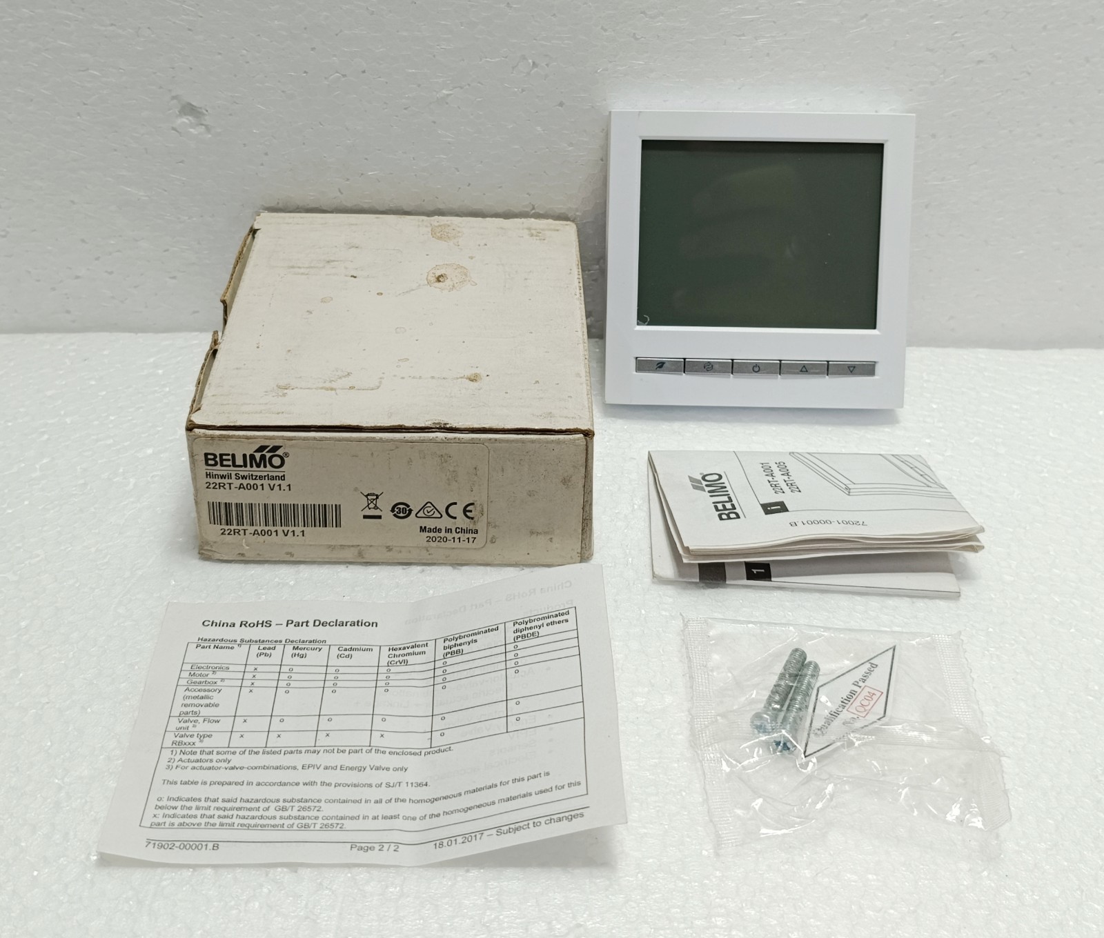 BELIMO 22RT-A001 VAV BOX ACUTATOR THERMOSTAT