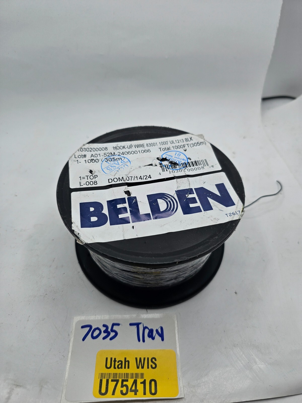 Belden Hook-Up Wire Black 1000ft UL1213 83001 A01-52M-2406001066