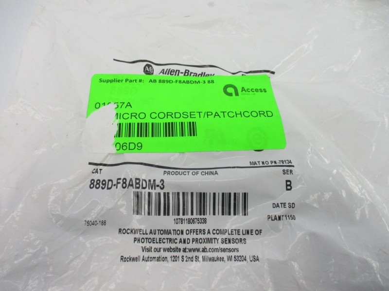 ALLEN BRADLEY 889D-F8ABDM-3 SER. B NSMP