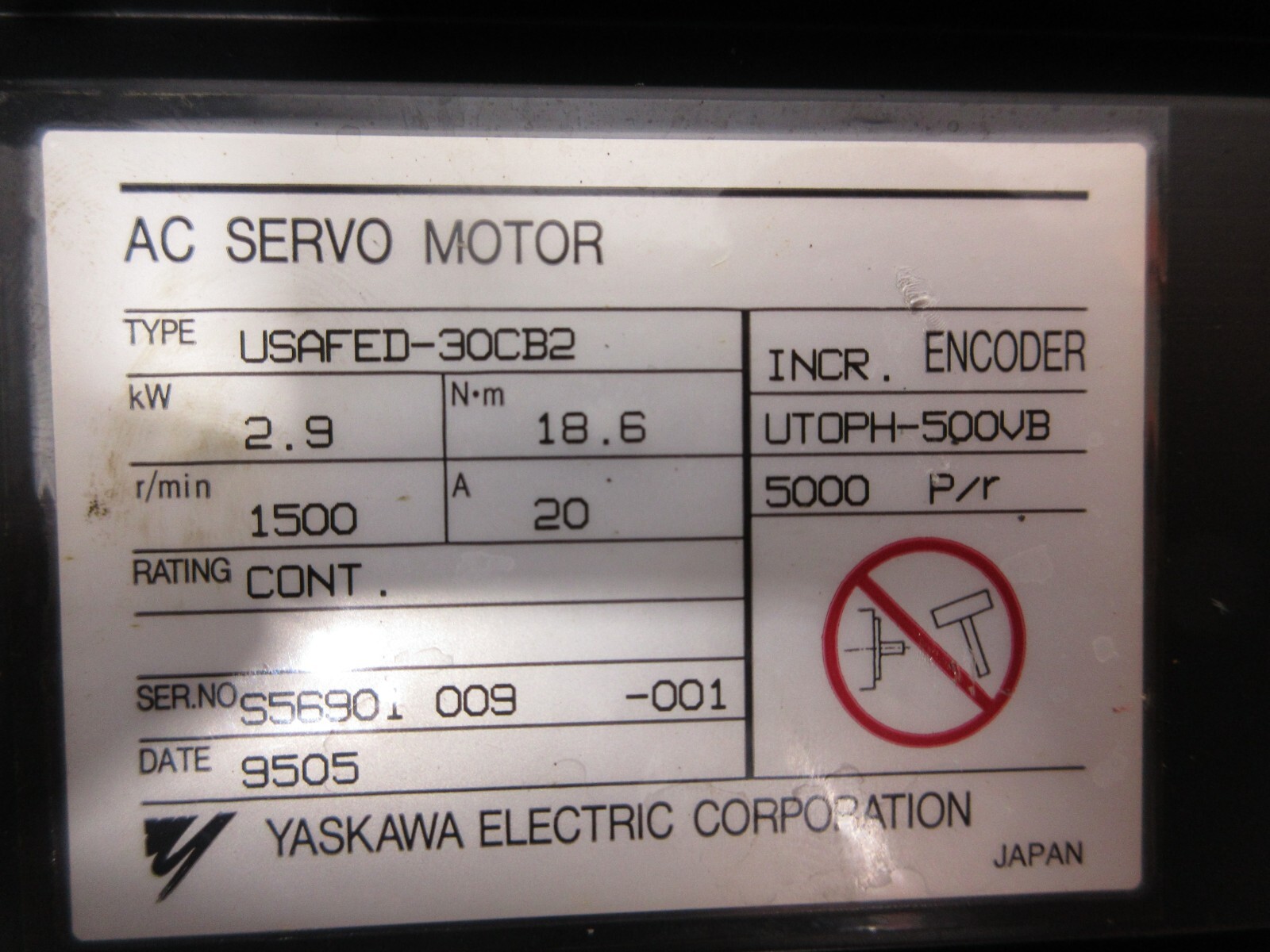 *SPECIAL PRICE* YASKAWA MOTOR USAFED-30CB2 UTOPH-500VB MORI SEIKI CL-25B