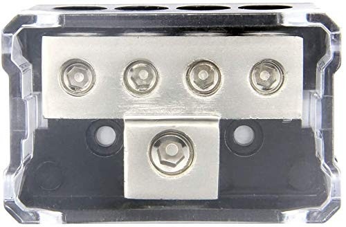 RKURCK 4 Way Power Distribution Block, 0/2/4 AWG Gauge in, 4/8/10 4 2Pack