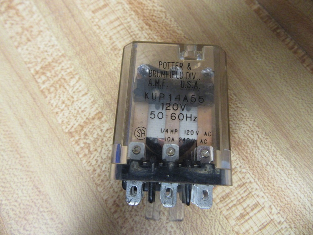 Potter & Brumfield KUP-14A55-120V AC Relay KUP-14A55-120VAC 1/4HP (Pack of 3)
