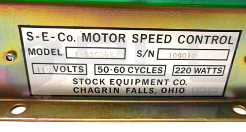 NEW STOCK EQUIPMENT 1-D25043 MOTOR SPEED CPNTROL 1D25043 220WATTS 50-60 CYCLE