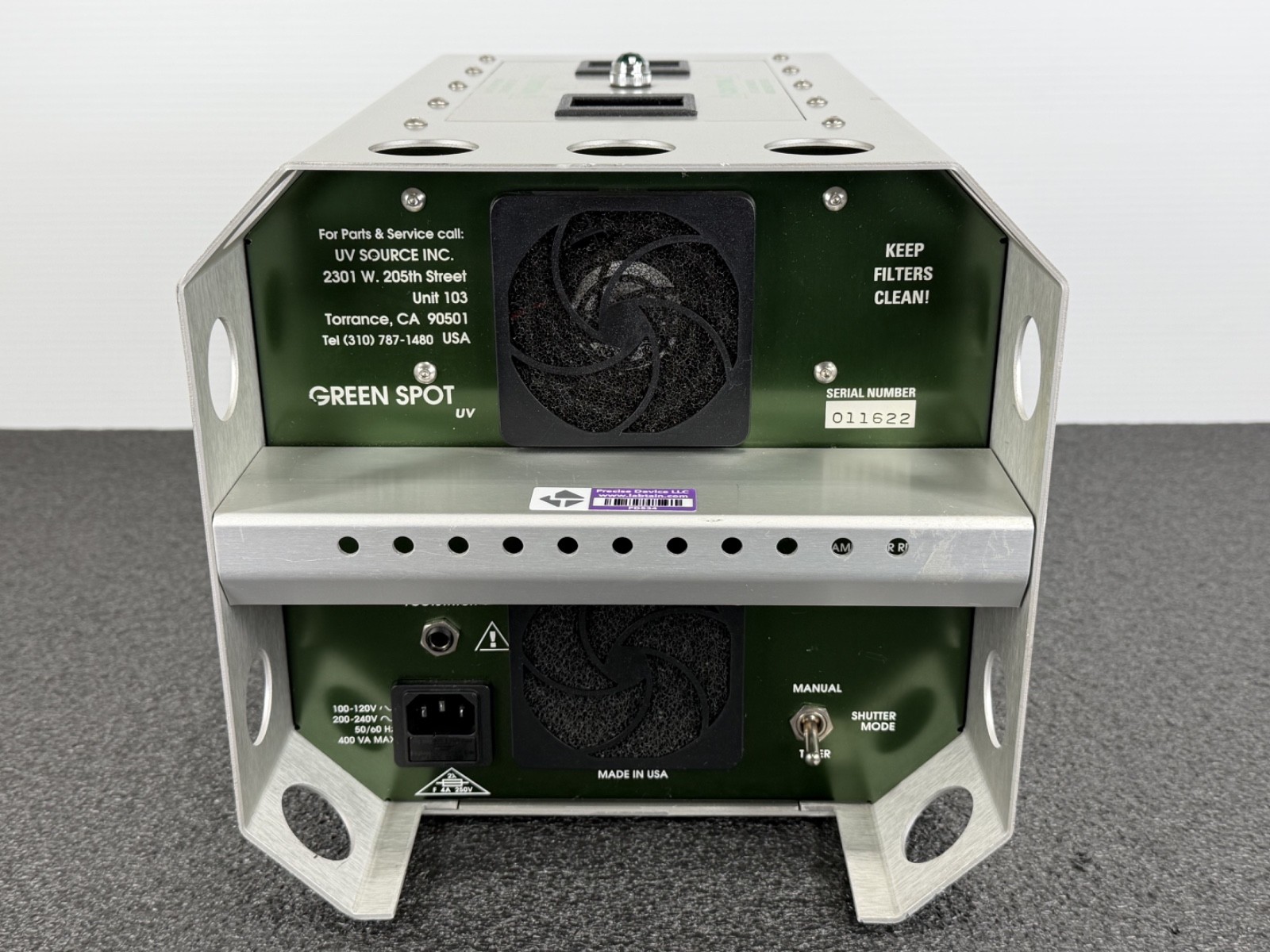 American Ultraviolet Green Spot UV Spot Curing System