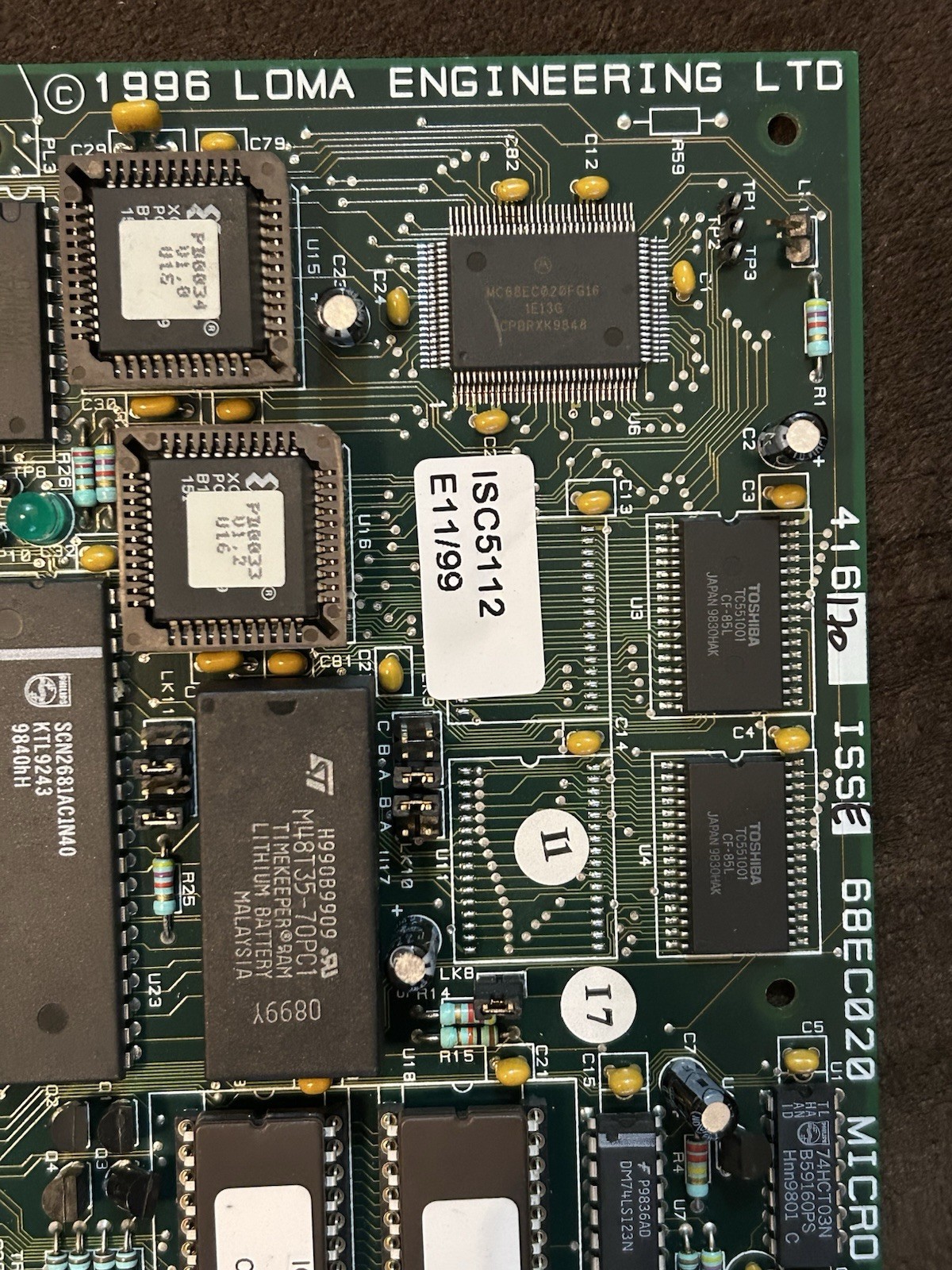 LOMA ENGINEERING 68EC020 MICRO CONTROL BOARD 416170 ISSE