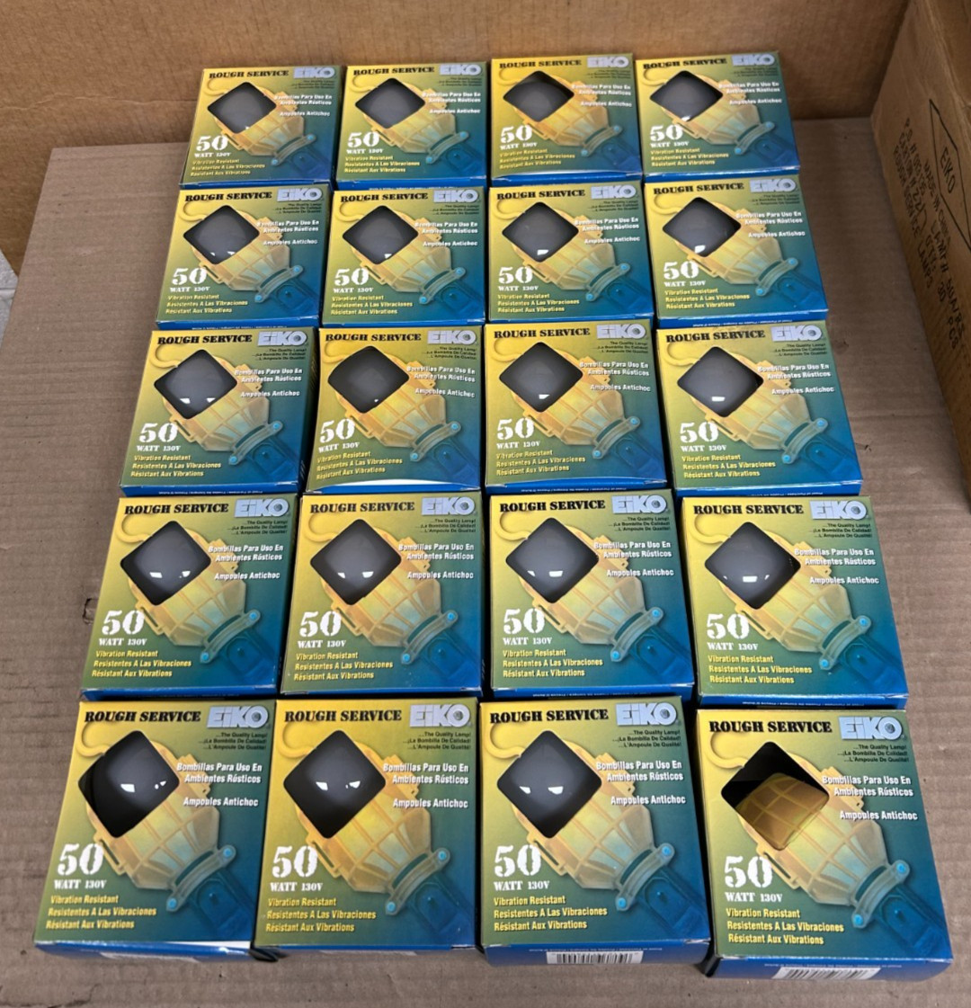 Eiko 50W Rough Service Light Bulb 2 Pack 130V 50A/RS