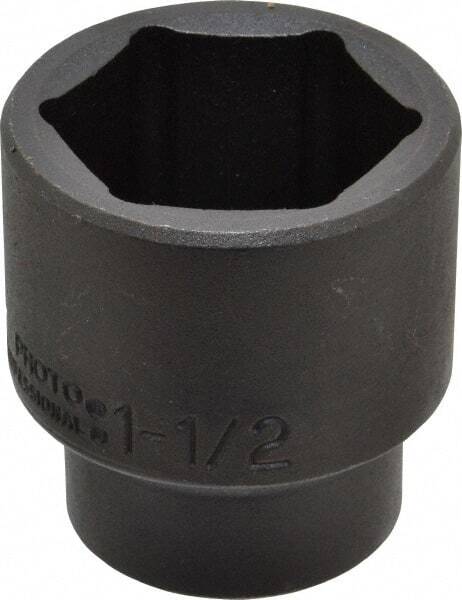 Proto J7448H Impact Socket: 1/2″ Drive 6-Point, 2-15/64″ OAL, Black