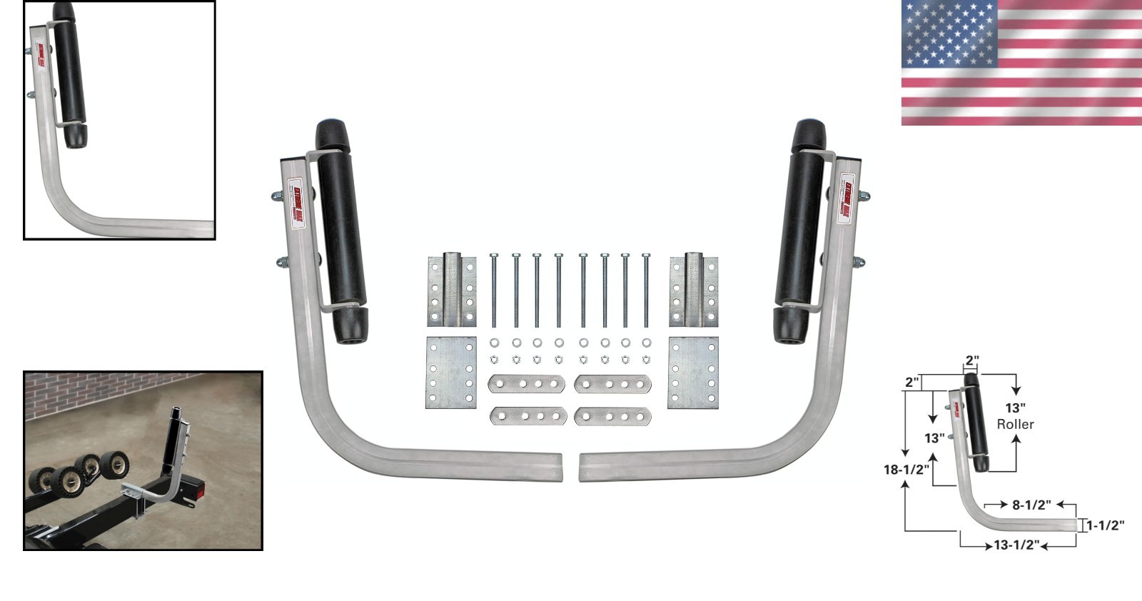 Boat Trailer Roller System with Horizontal Adjustment
