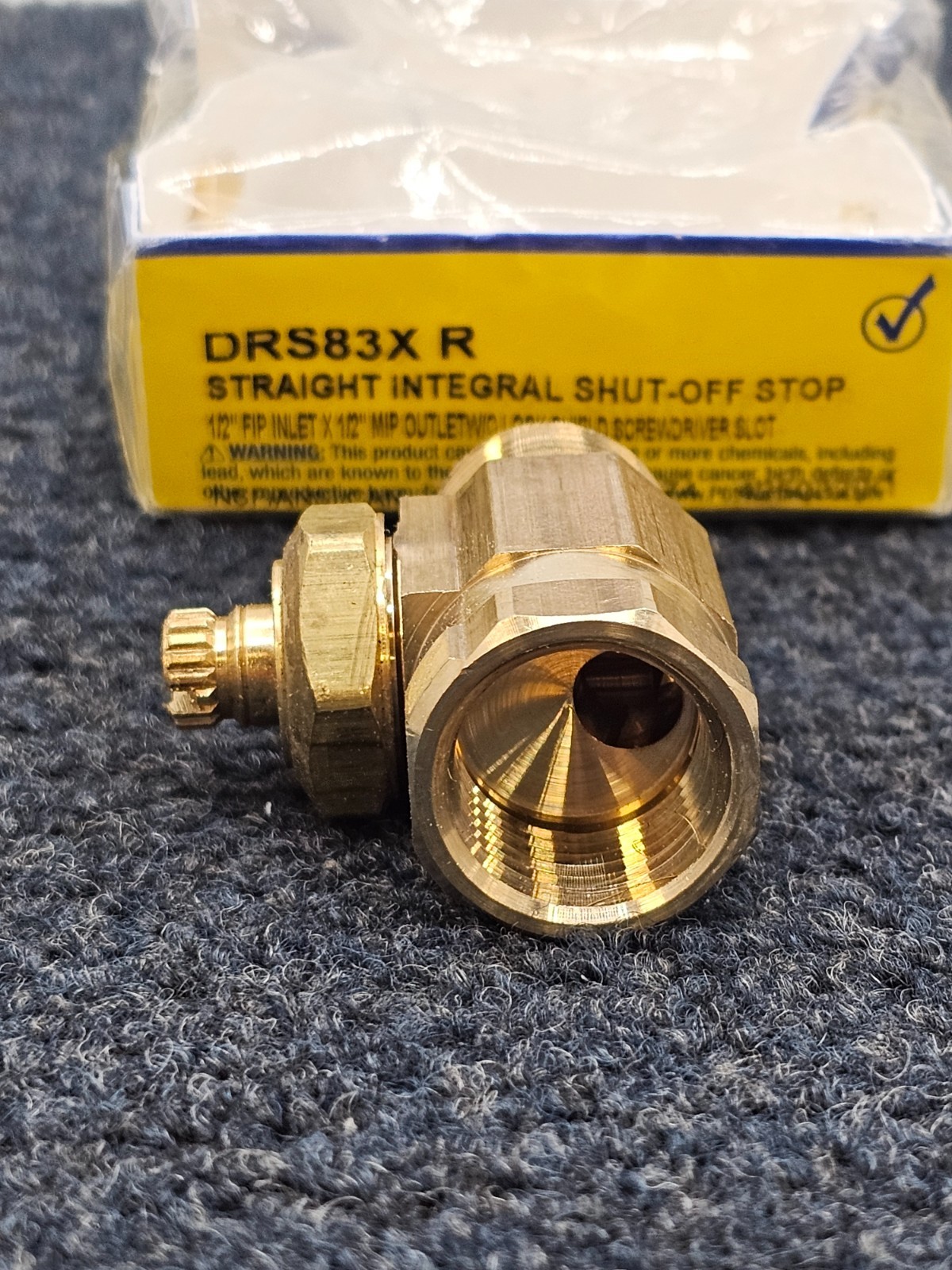 BrassCraft DRS83X R: 1/2 in. FIP x 1/2 in. MIP Integral Shut-Off Valve