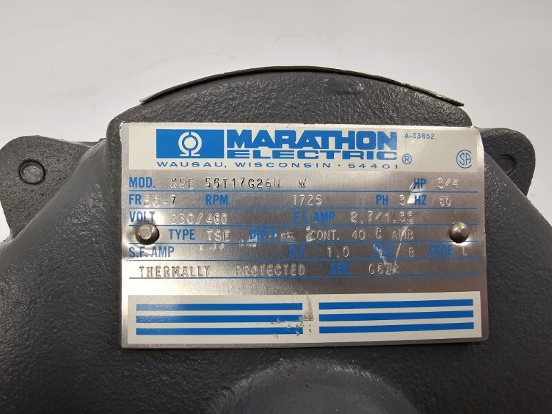 MARATHON ELECTRIC XQE56T17G26NW 230/460V 2.7/1.35A UNMP