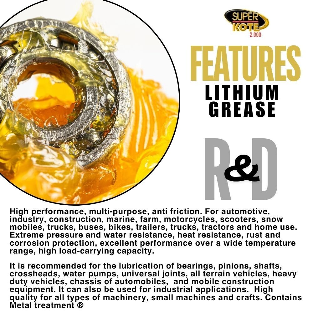 Lithium Grease Multipurpose Superkote 2000 /Amber and Tacky /EP 2/NLGI 2/ 35lb