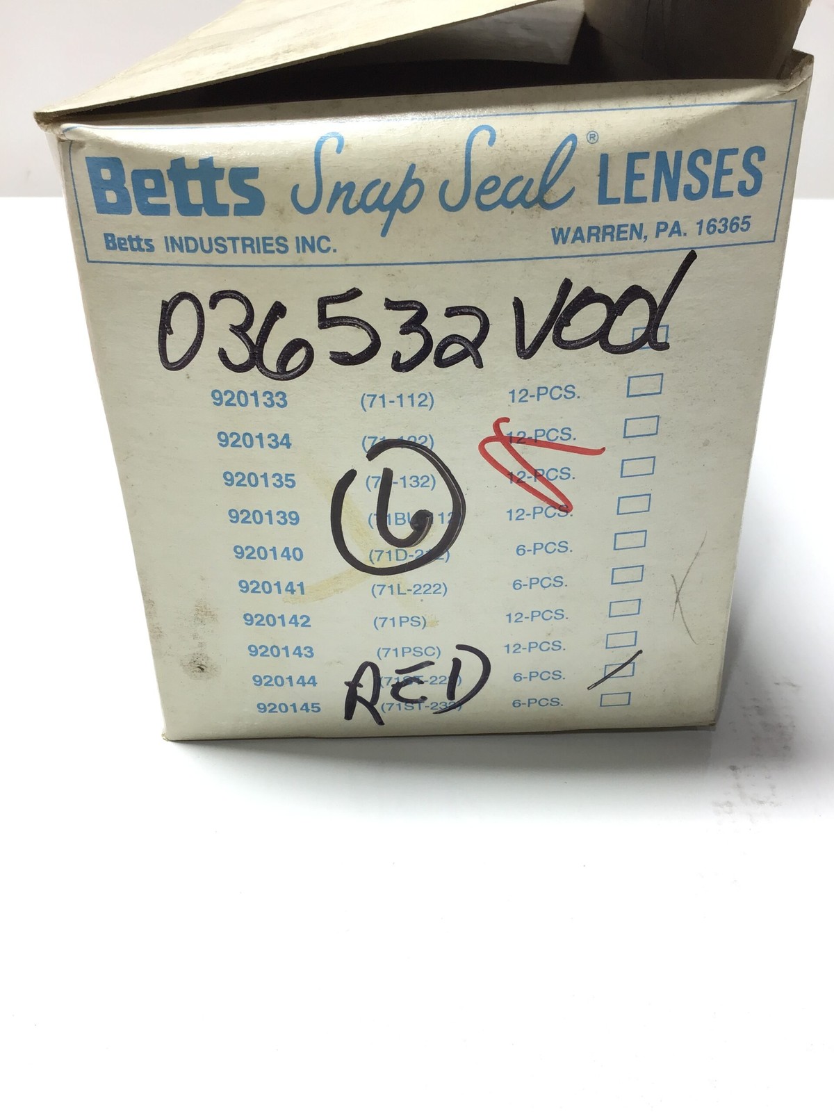 Betts Snap Seal Red Marker Tail Light Lenses 036532 VOD Trailer Truck