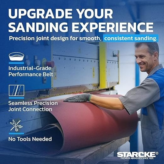 Starcke 37 x 75″ Paper 120 Grit Sanding Belt Lot Of 3 641XP
