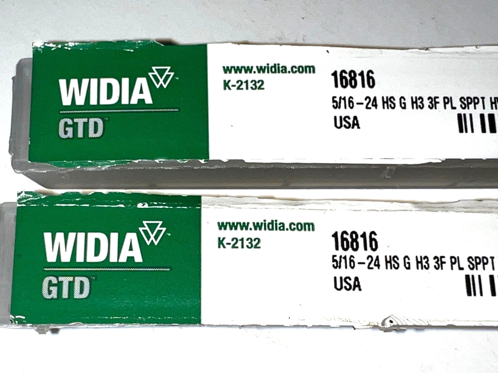 WIDIA GTD SPIRAL POINT TAP 16816 3 FLUTE 5/16″-24 1-1/2″ LOC 2-7/8″ OAL LOT OF 2