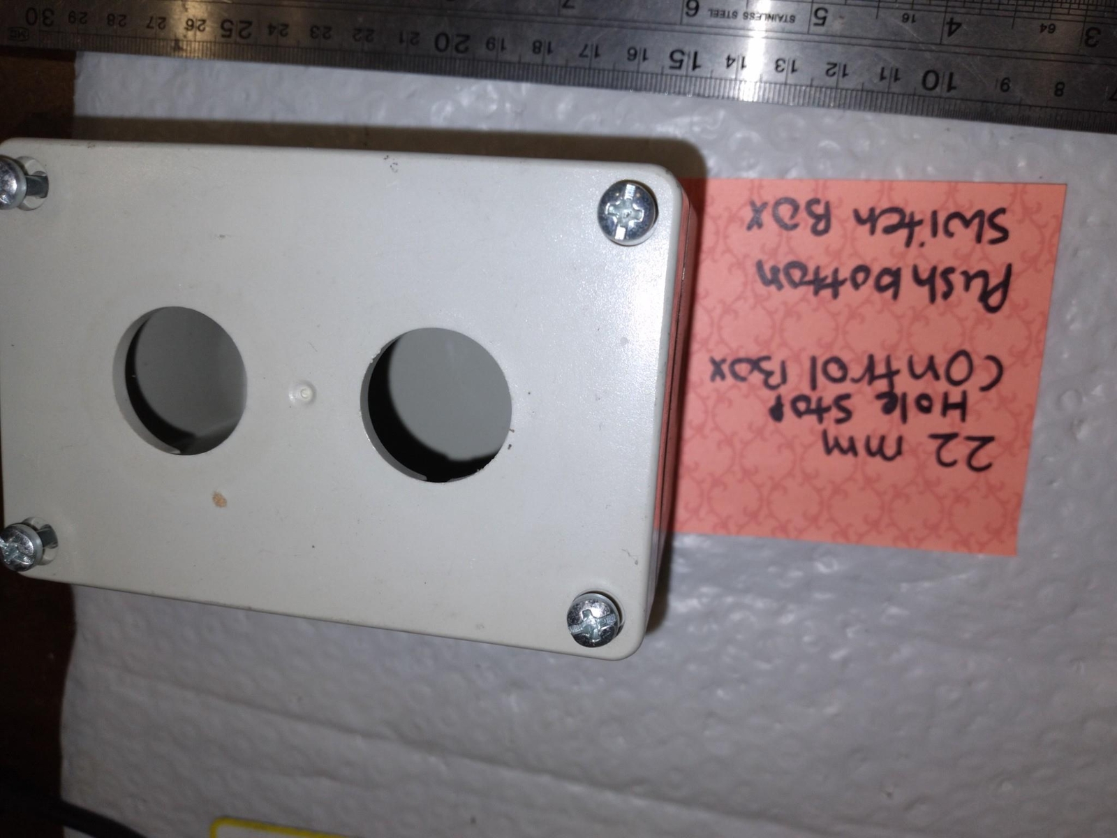 PLASTIC CONTROL BOX 22MM HOLE PUSH BUTTON SWITCH BOX, TWO BUTTONS
