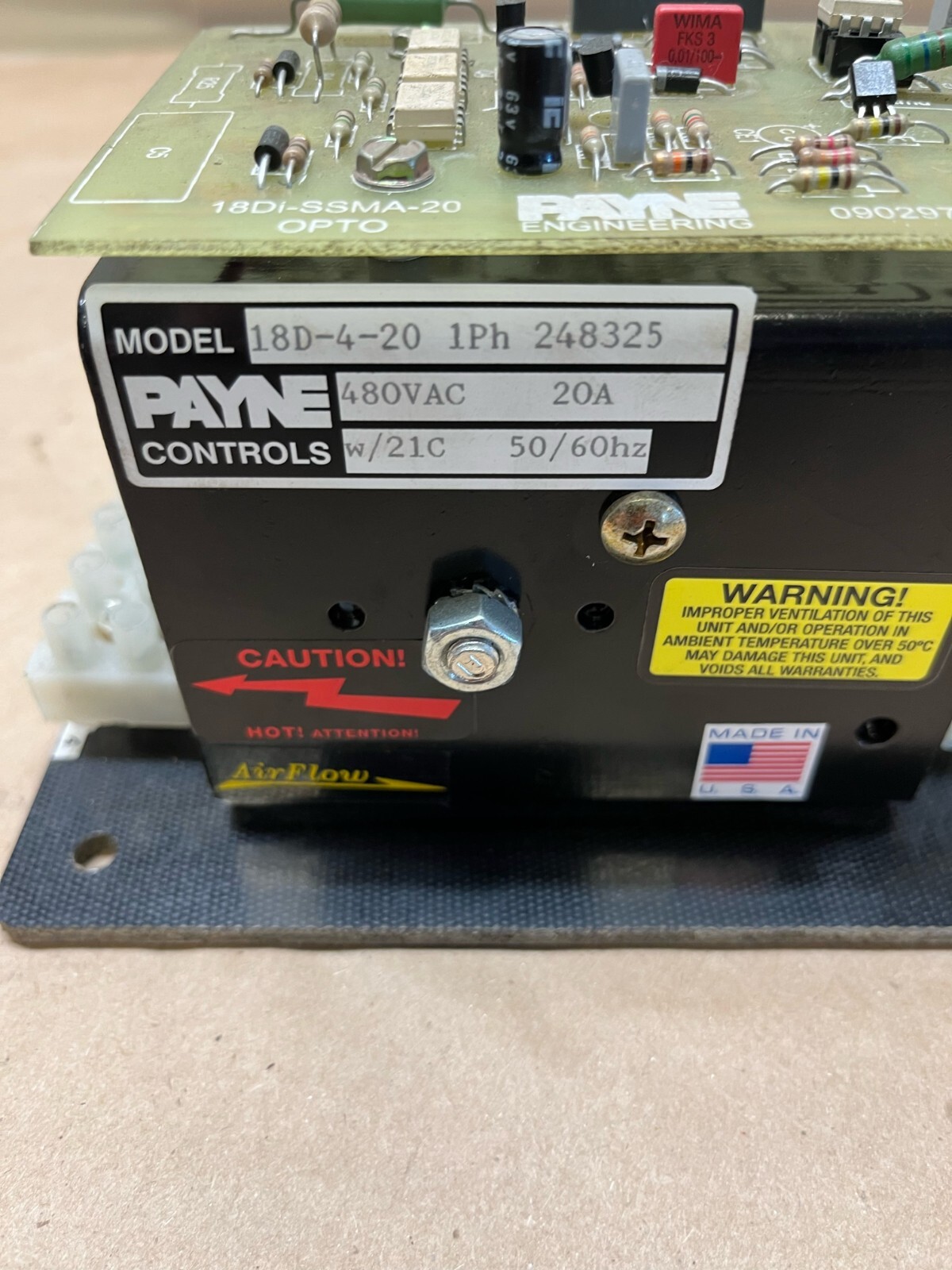 Payne Controls 18D-4-20 1Ph 480VAC 20A 18Di-SSMA-20 OPTO