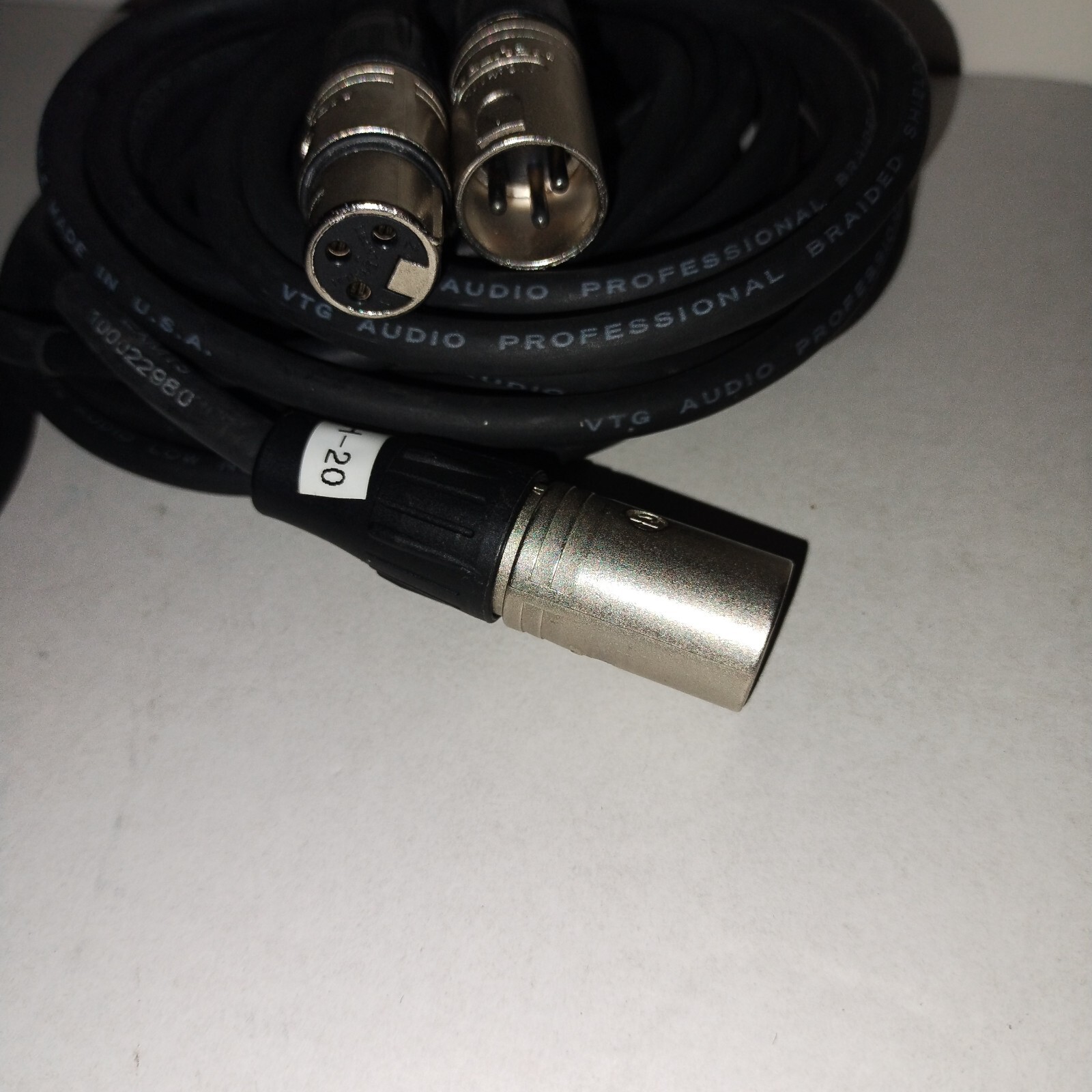 Set of 3 NEUTRIK 3 Pin Male 3 Pin Female 3 MX Cable 4ft-5ft-15ft Made in USA