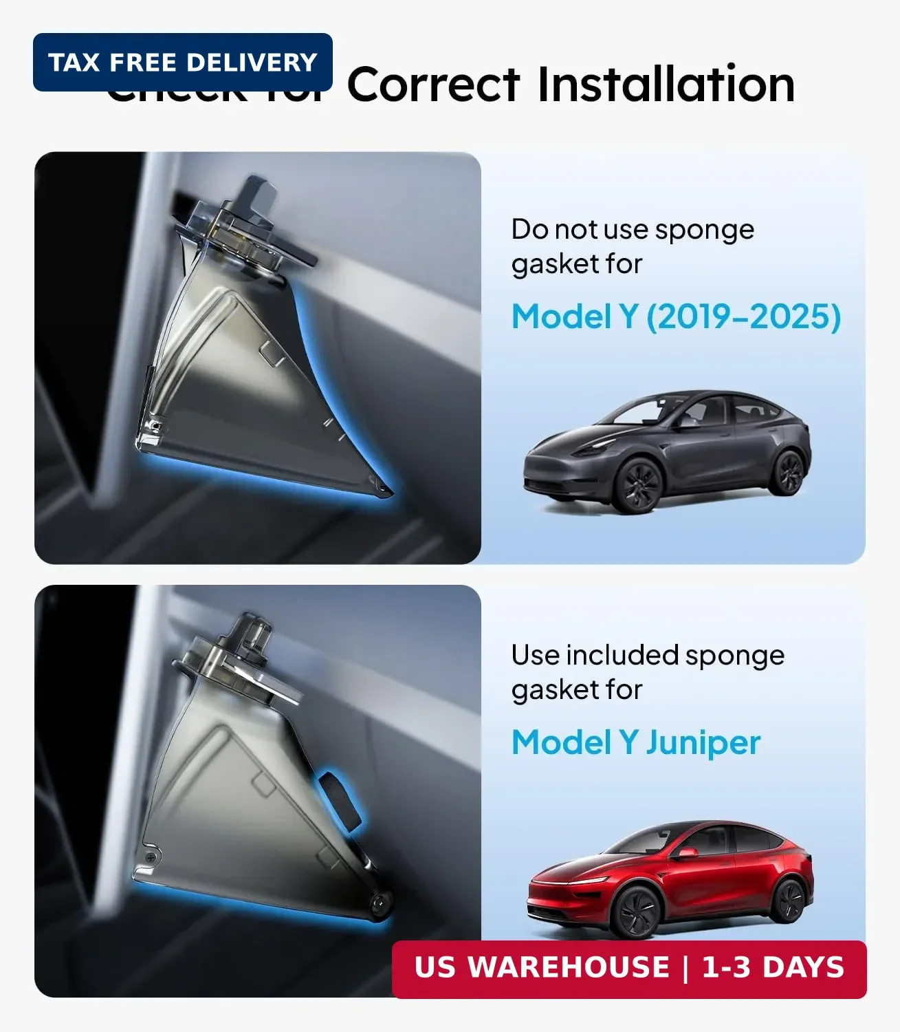 Wigoo Under Screen Organizer for Model Y 2019~2026, Including Model Y Juniper 20