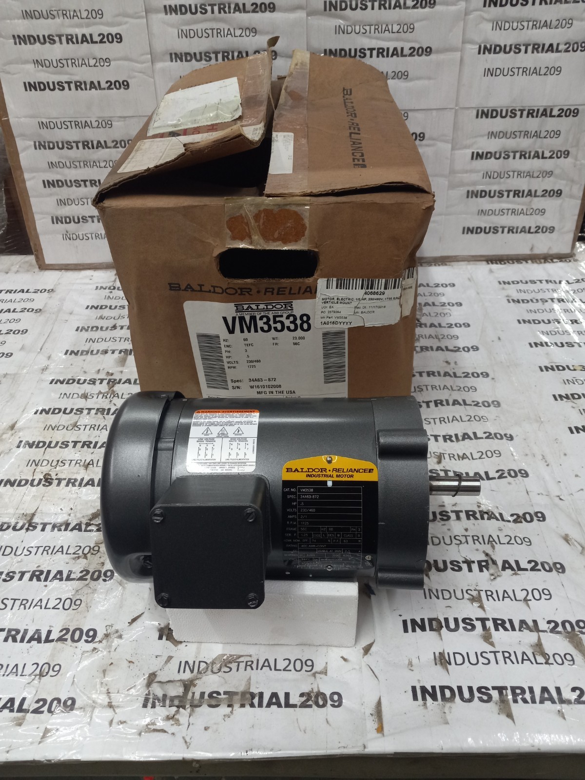 BALDOR MOTOR VM3538 0.5HP 1725 RPM