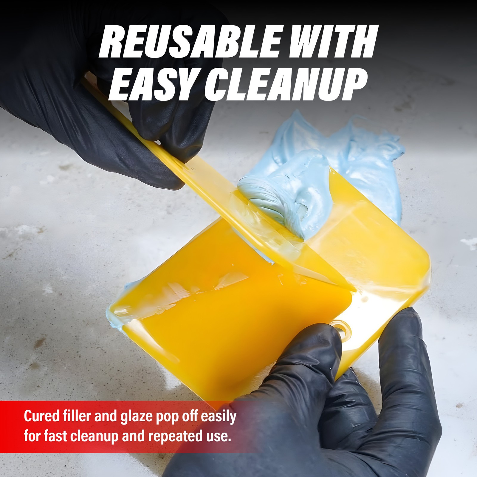 LAUCO Auto Body Filler Yellow Spreaders Pack of 50 Reusable Plastic Spreader 50″