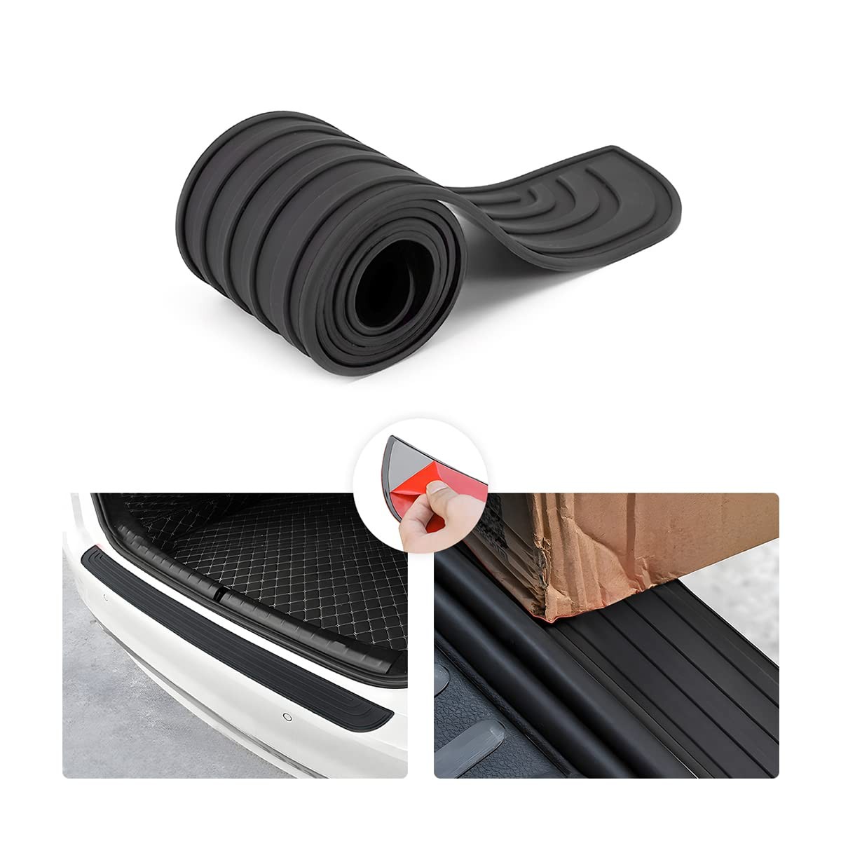 Car Rear Bumper Protector Guard Anti-Scratch Rubber Cover Strip Most Cars SUVs