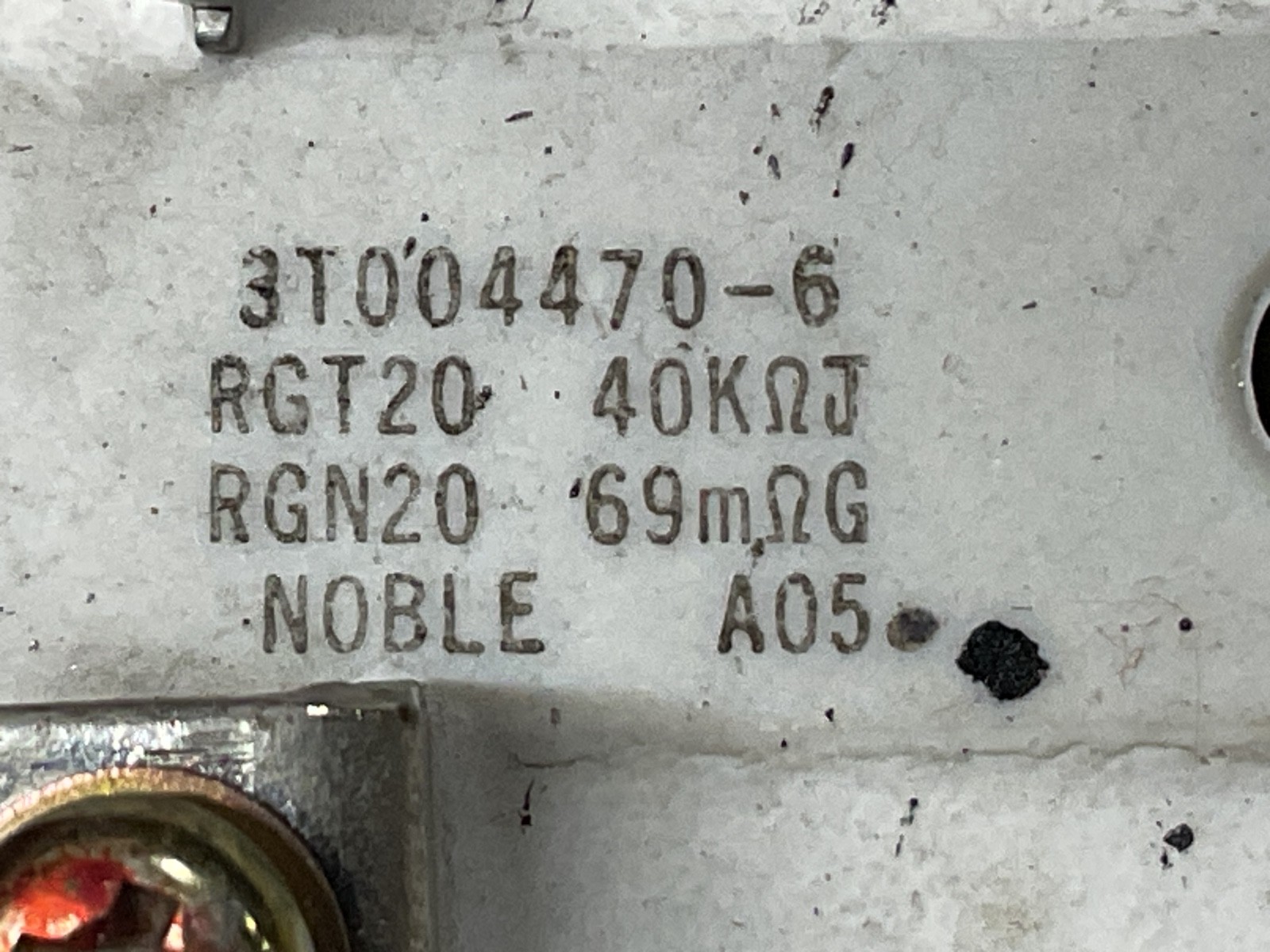 Noble 3T004470-6 Resistor RGT20 RGN20 #311M116