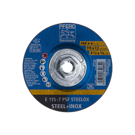 Pferd 61001 Grinding Wheel 4-1/2 x 1/4 5/8-11 THD PSF-INOX Type 27