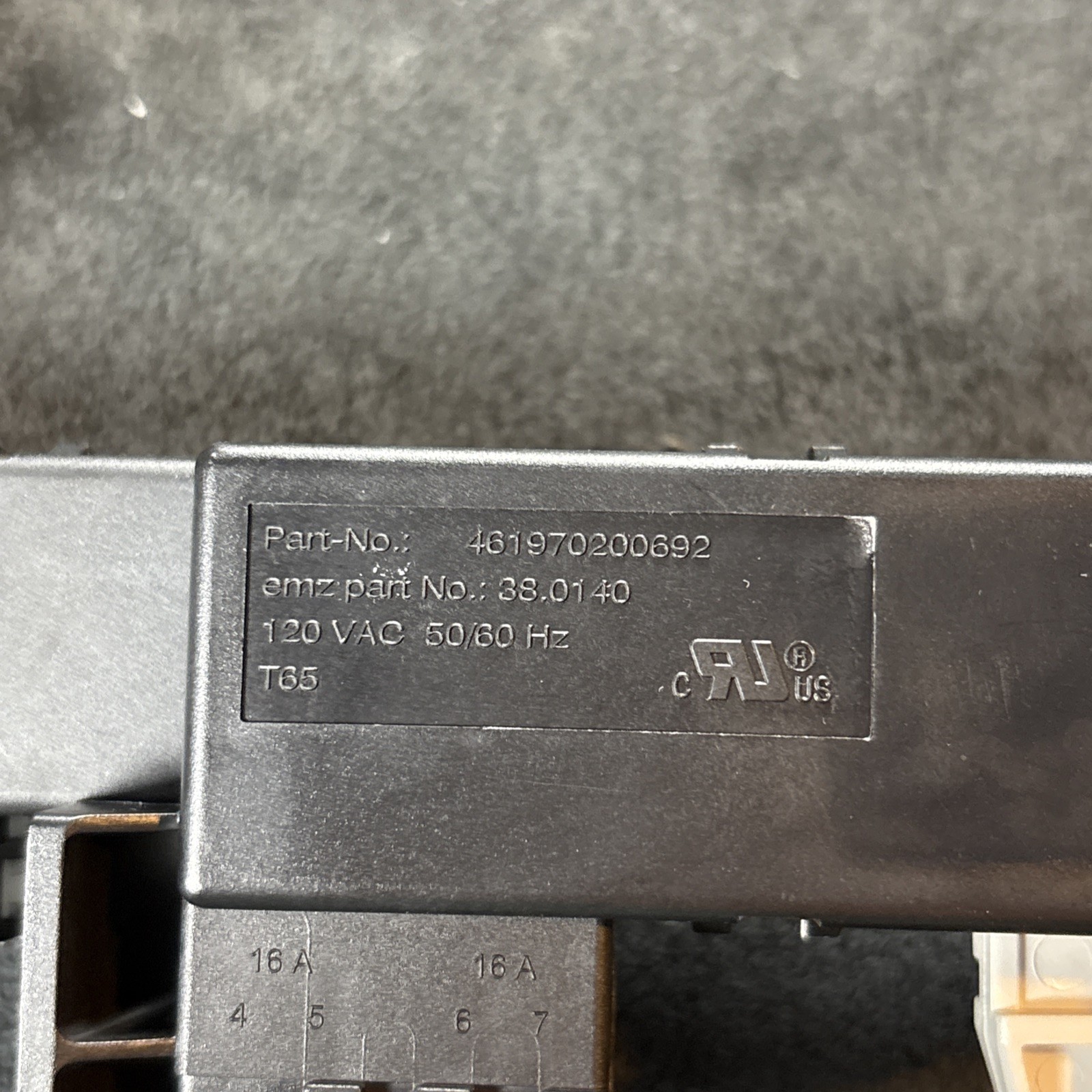 EMZ 38.0140 Whirlpool 461970200692 Washer Door Lock Switch, 120Vac, 50/60Hz