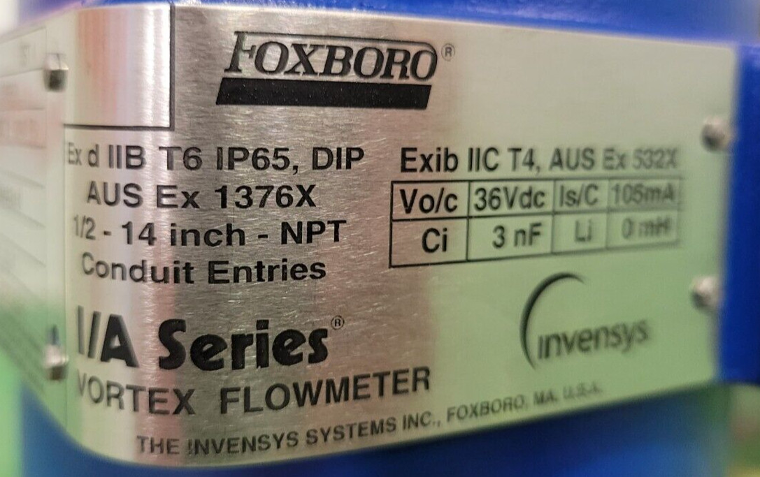 ⚡FOXBORO I/A SERIES, 83 VORTEX 1″ FLOWMETER PESSCO IS OFFERING 1 G092923-2 🗽