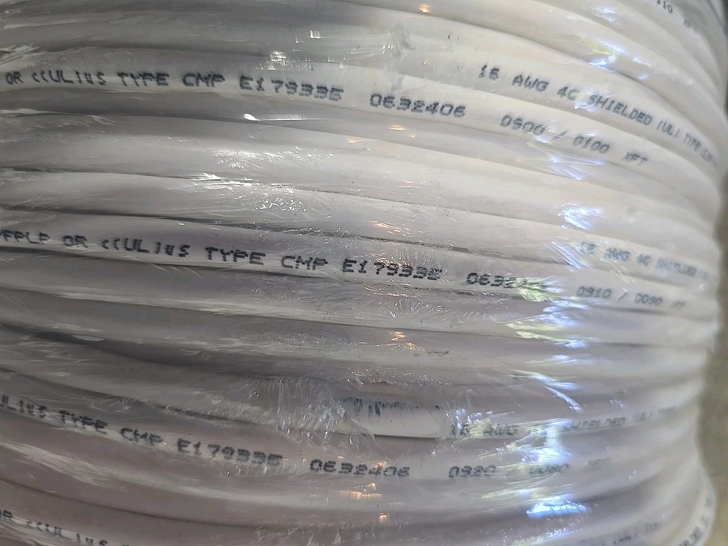 50ft 16/4 Shielded Stranded Fire Alarm Cable 16Awg 4C CL3P FPLP Wire E179335