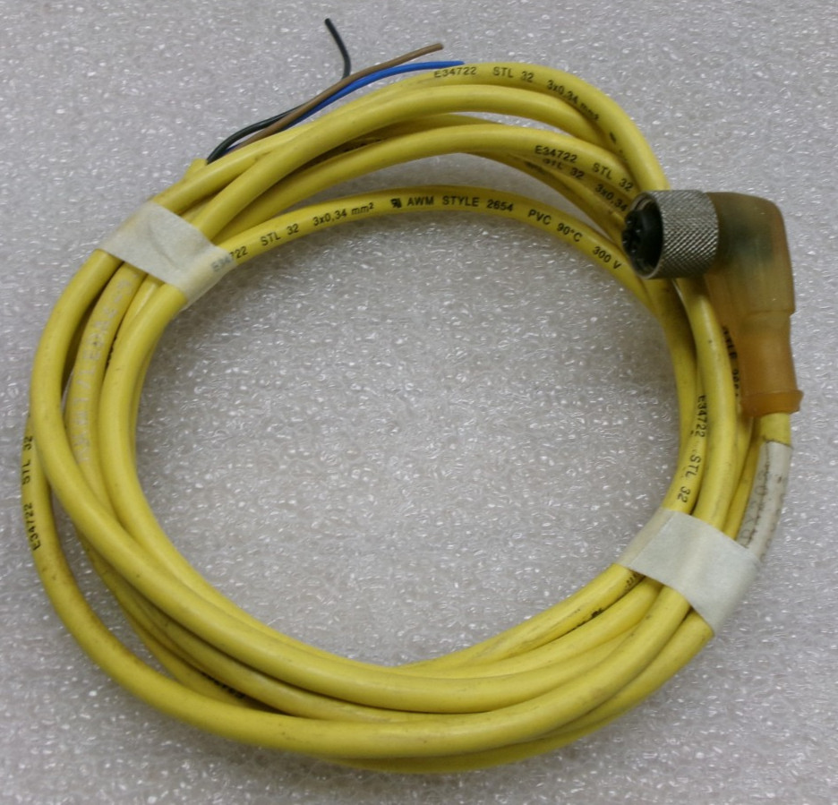 IFM EFECTOR E10903 PNP 4-PIN 90° M12 Connector Cordset USED 8′ L #372o