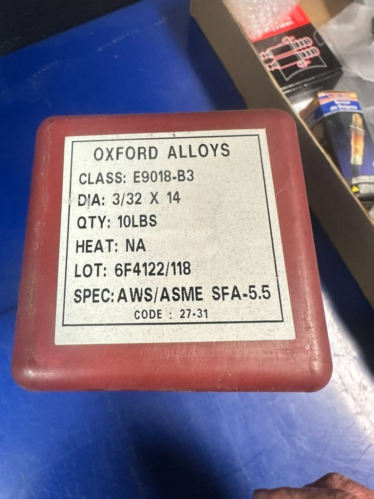 Oxford E9018-B3 Welding Rod, 3/32″ x 14″, 10#, New in Can