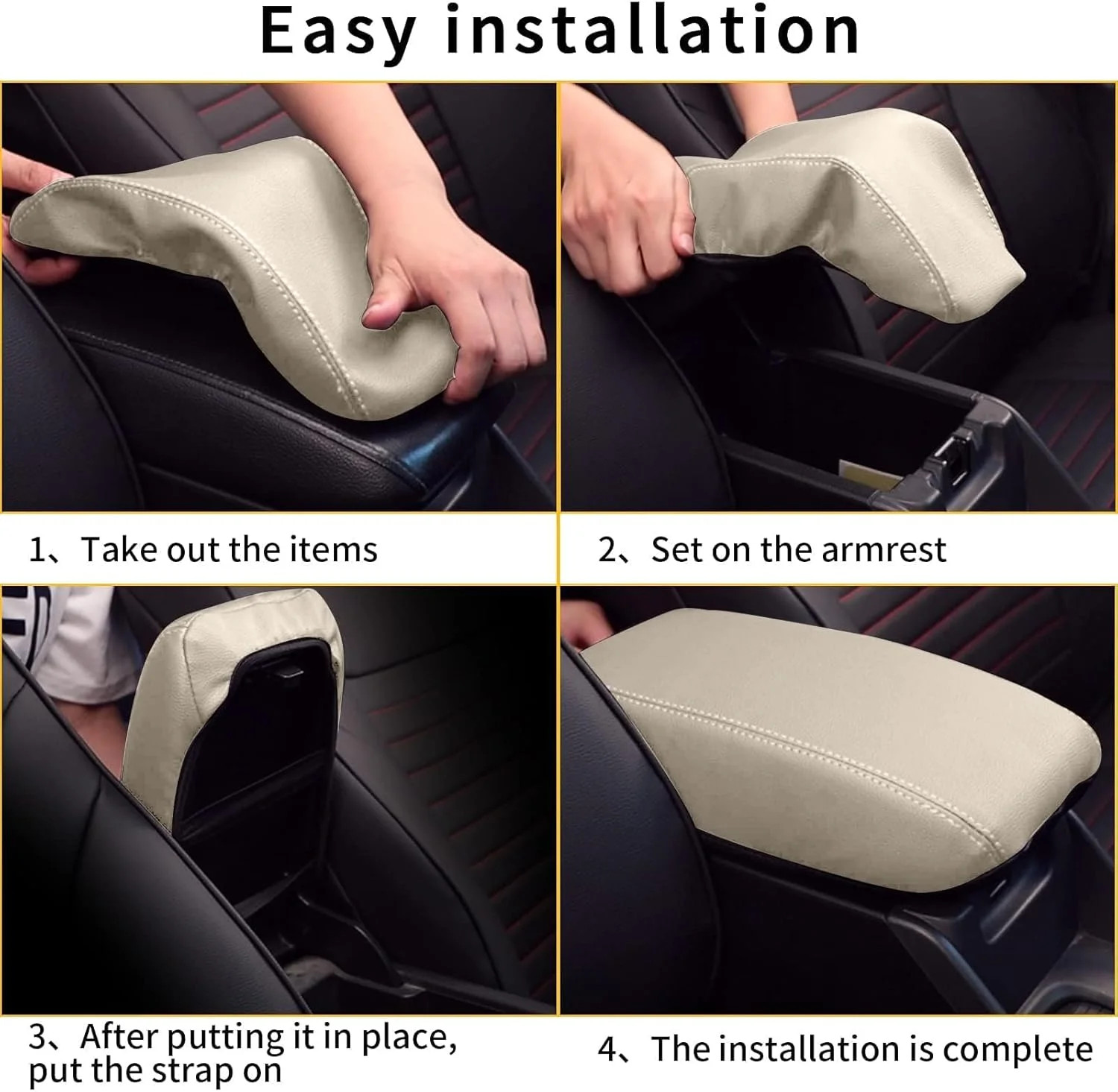 Center Console Armrest Cover for Hyundai Tucson 2016-2021 Durable Beige Color