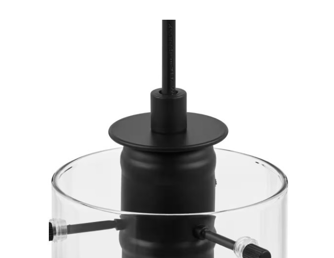 H B Regan 3-Light Matte Black Pendant Hanging Light with Clear Glass Shades