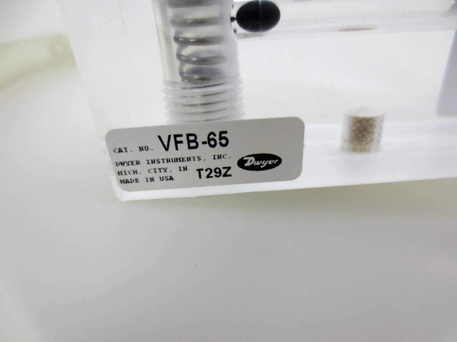 Met One Instrument DYWER 1-4L/MIN AIR ACRYLIC FLOW METER VFB-65 9801