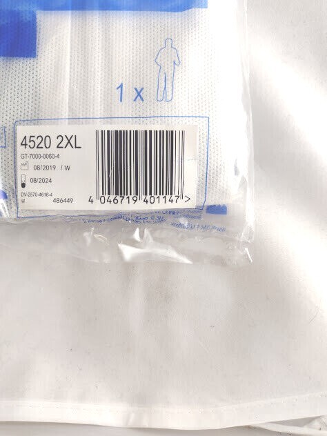 3M 4520-Xxl Hooded Disposable Coveralls , 2XL , White , Smmms ,