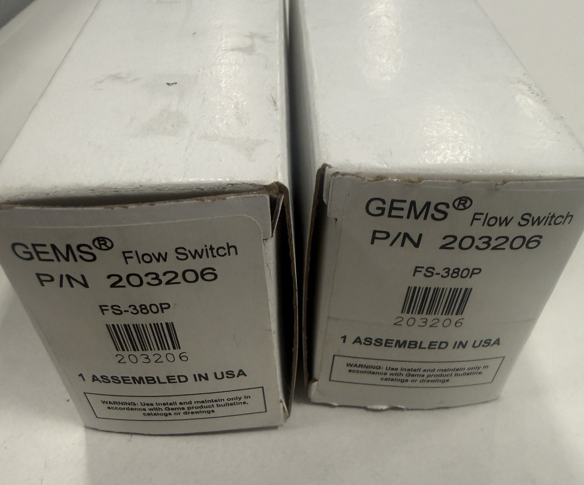 Gems FS‑380P Inline Flow Switch – Model 203206 – 0.15 GPM – NEW in Box