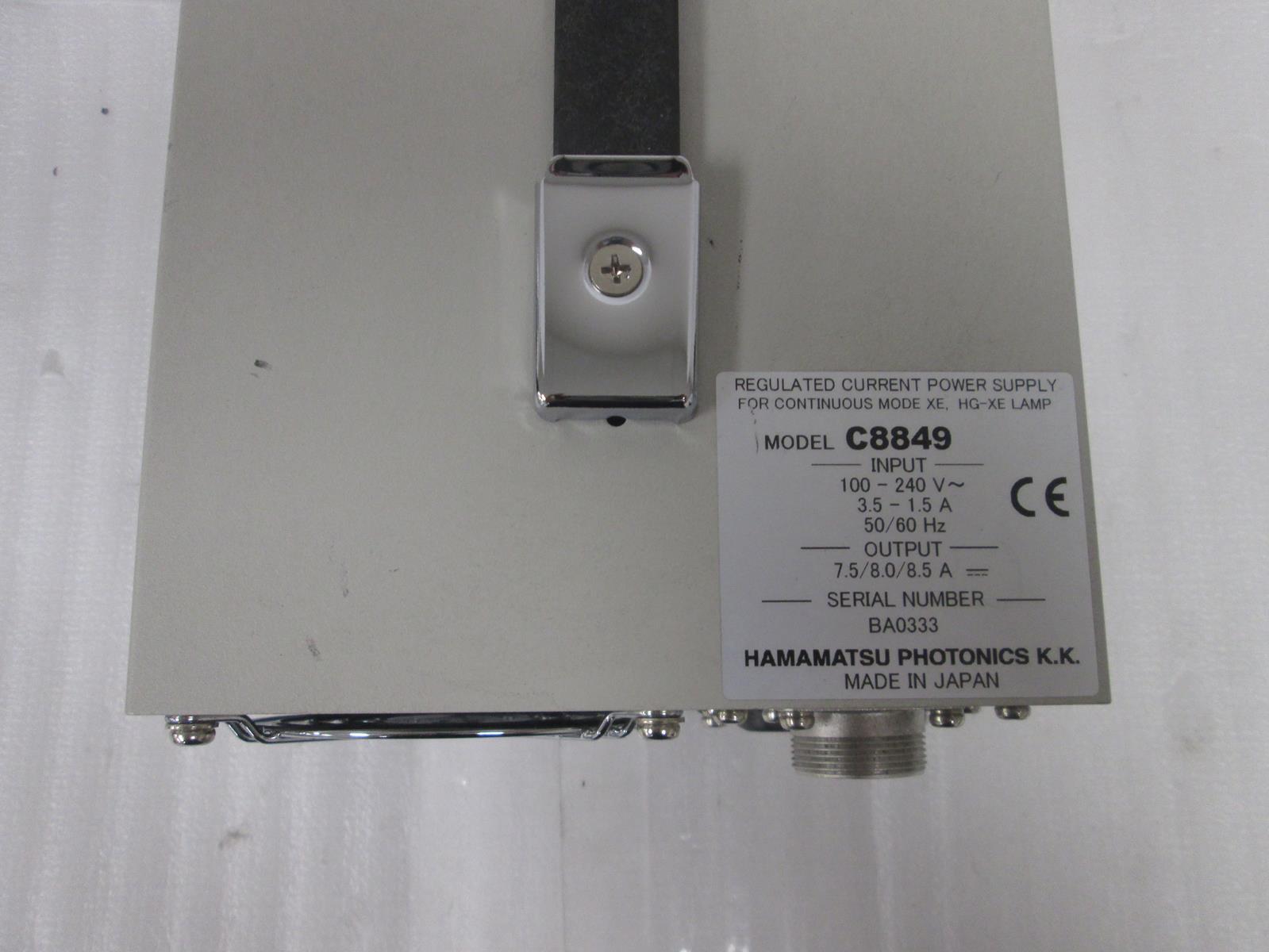 HAMAMATSU PHOTONICS C8849 REGULATED CURRENT POWER SUPPLY FOR MODEL XE HG-LE LAMP