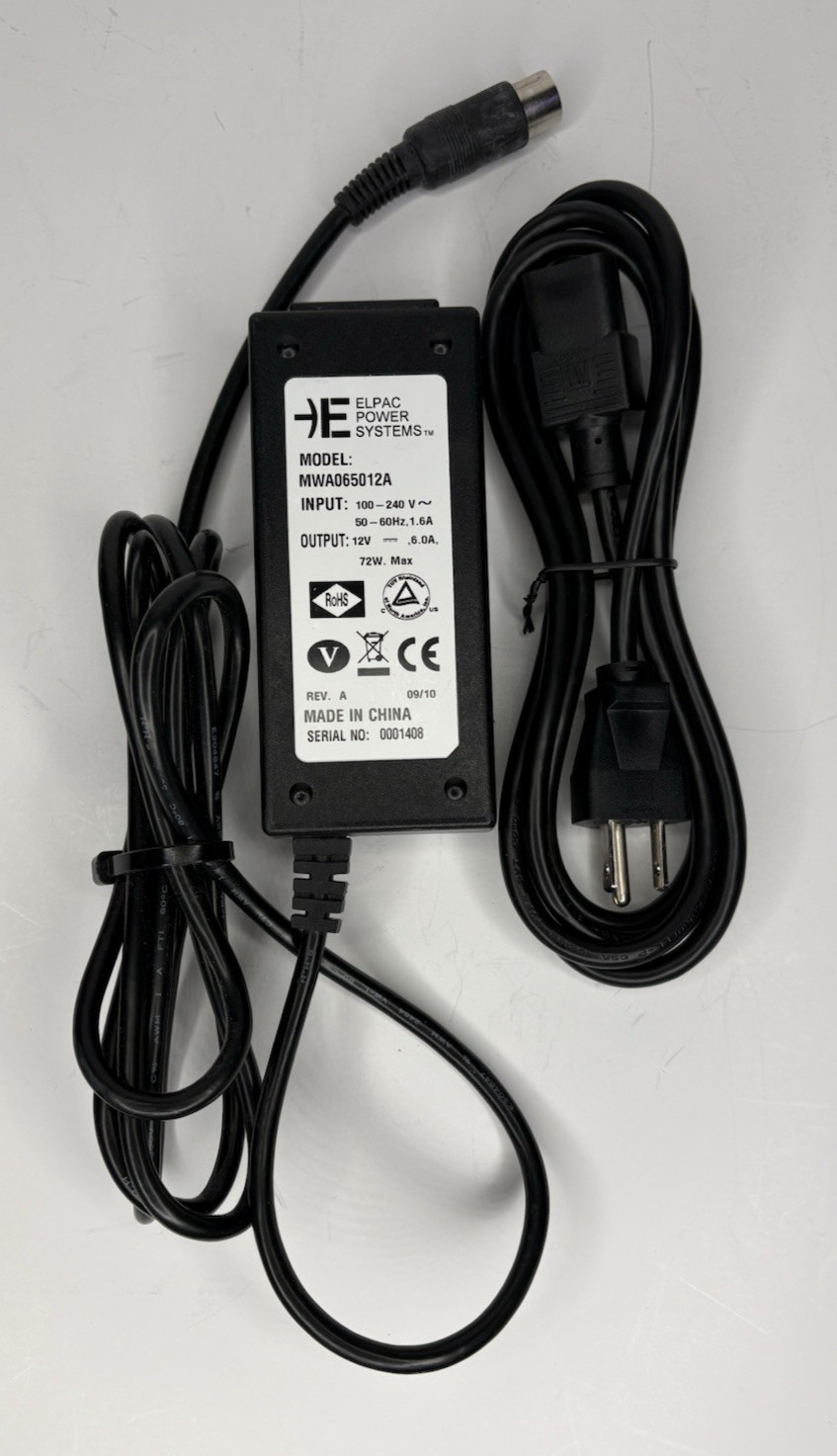 Elpac MWA065012A Adapter 12V 6A 72W Power Supply Charger For Meridian