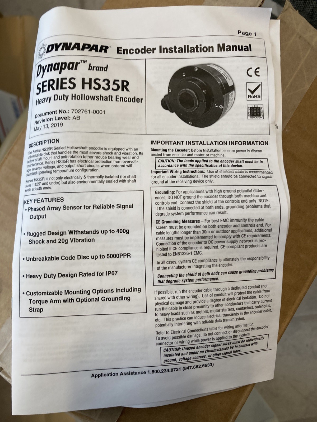 DYNAPAR HS35R00107317 Heavy Duty Hollowshaft Encoder NEW-Open Box