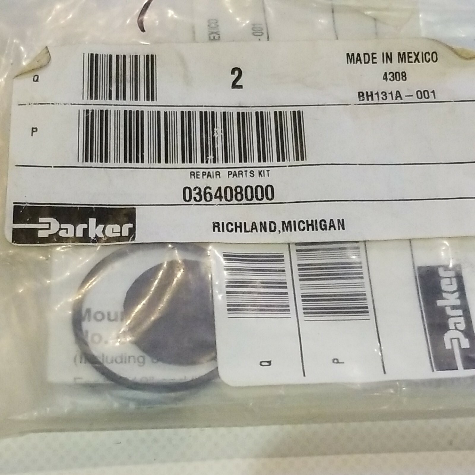 PARKER 036408000 PNEUMATIC VALVE REPAIR PARTS KIT new last one O-ring