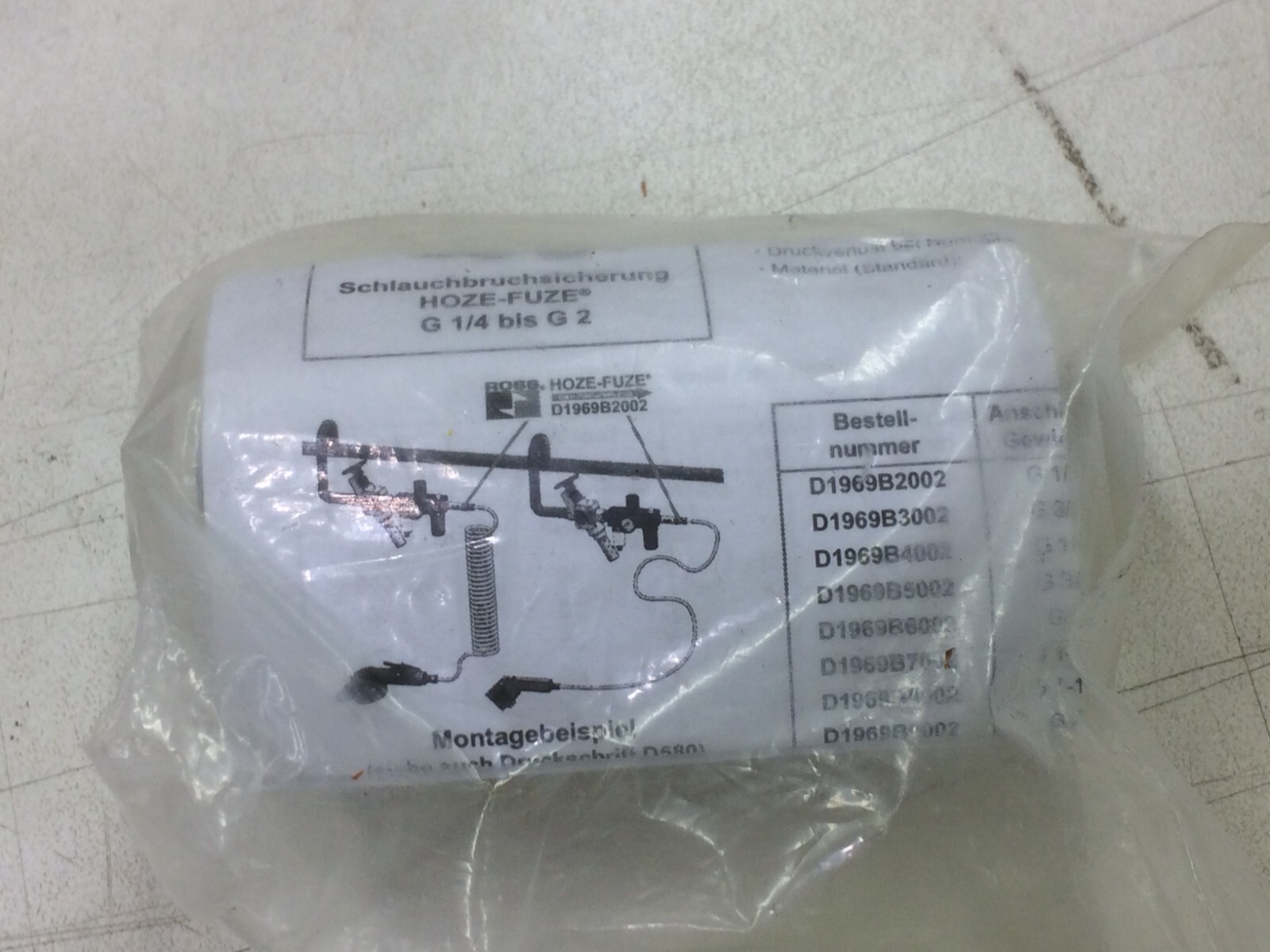 NEW ROSS 1969B3001 HOZE-FUZE HOZE FUZE SAFETY HOSE