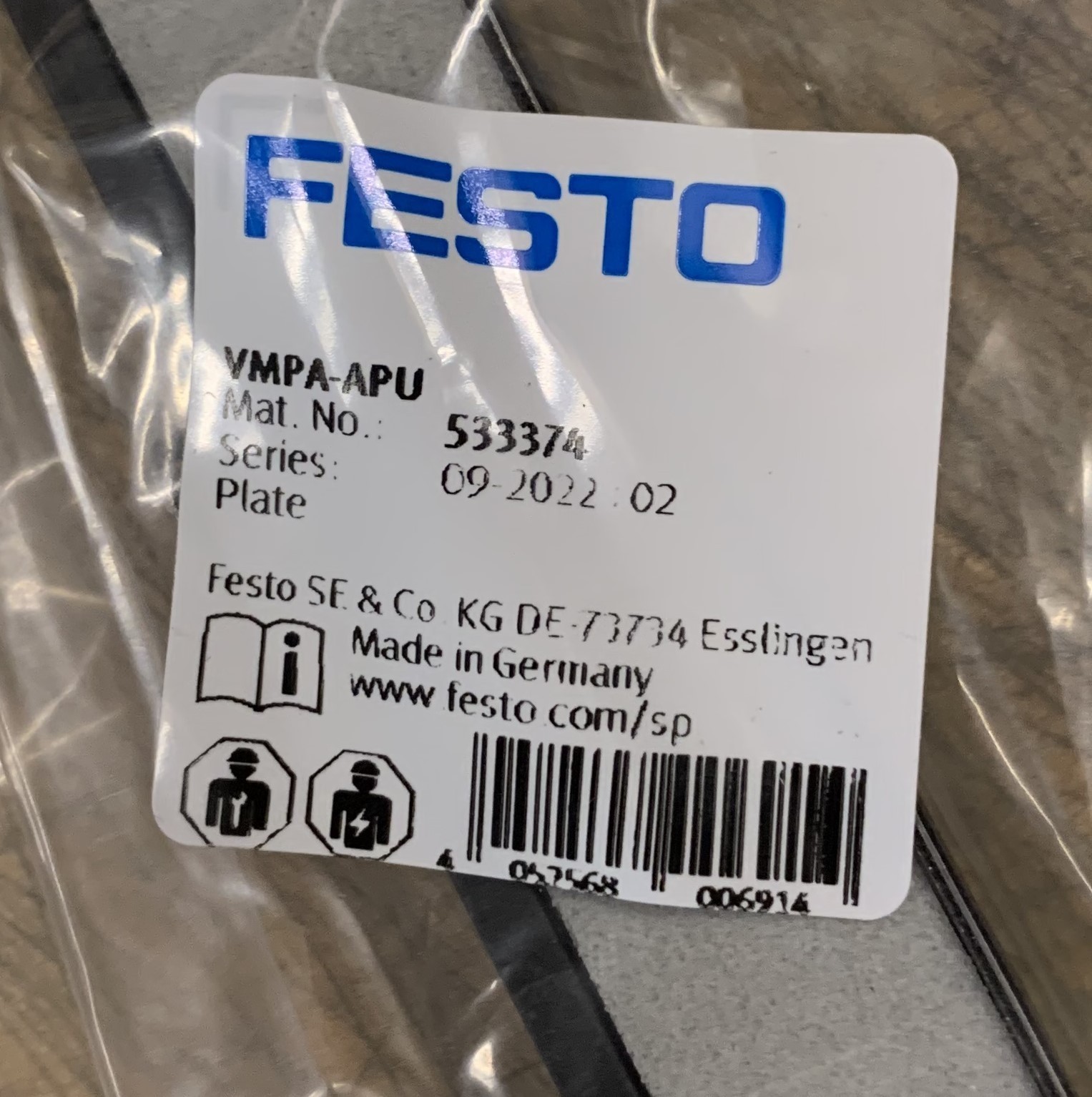 Festo 533374 VMPA-APU Silencer Plate-NEW IN ORIGINAL PACKAGING
