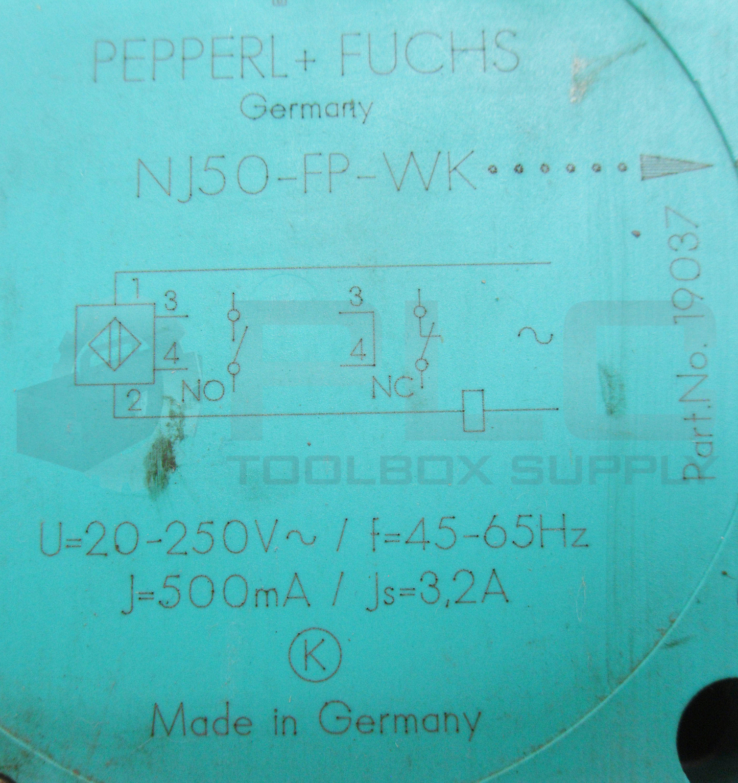 PEPPERL + FUCHS NJ50-FP-WK INDUCTIVE SENSOR 20-250V 45-65HZ 3.2A 19037