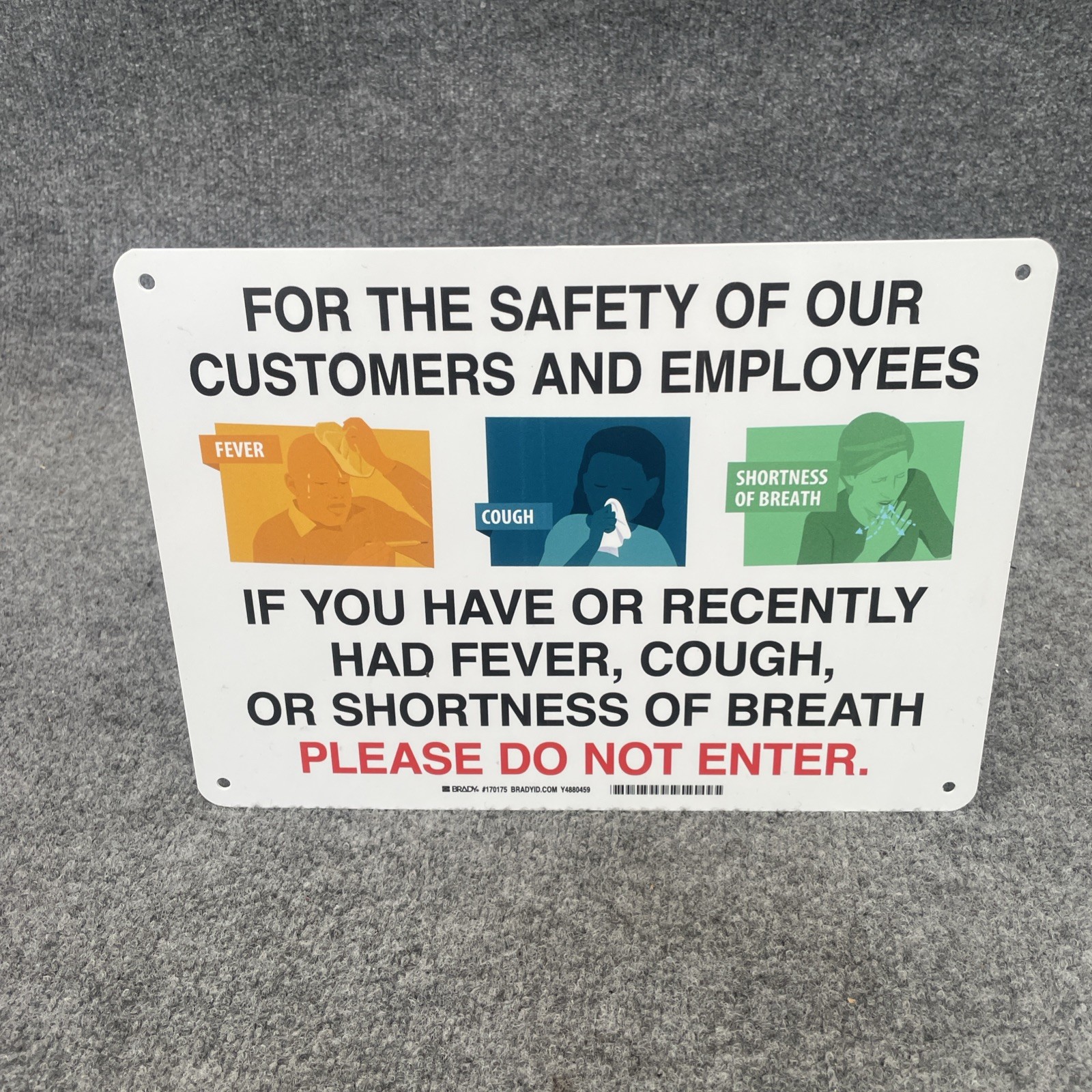 Lot Of 2 – Brady 170175 For The Safety Of Our Customers Sign, 170175 New Other