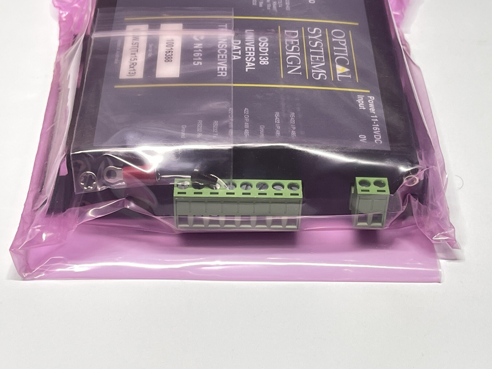 Optical Systems Design OSD Universal Data Transceiver OSD138 RS232 RS485 RS422 2